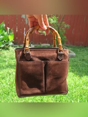✨ Vintage Gucci Small Bamboo Suede Handbag ✨